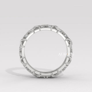 Round Diamond Unqiue Full Eternity Moissanite Wedding Band