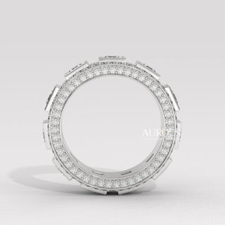Princess Diamond Unique Eternity Moissanite Wedding Band