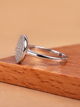 Curved Surface Round Diamond Unique Engagement Ring ~ Anniversary Gift