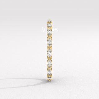 Marquise Diamond Eternity Moissanite Wedding Band