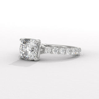 1.50CT Cushion Diamond Pave Setting Moissanite Engagement Ring