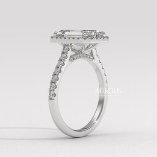  custom emerald cut engagement ring, emerald diamond ring for her, modern emerald cut ring, emerald cut diamond gold band