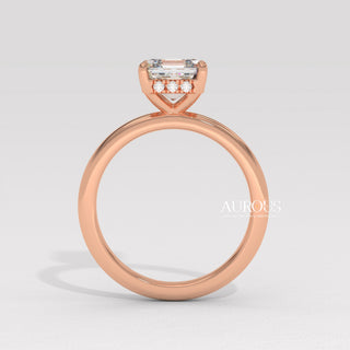 1.50CT Asscher Cut Diamond Hidden Halo Moissanite Engagement Ring