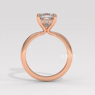 1.50CT Princess Cut Diamond Hidden Halo Setting Moissanite Engagement Ring