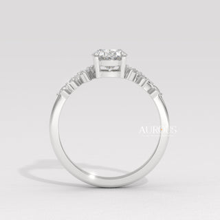 2.0CT Oval Cut Cluster Diamond Moissanite Engagement Ring