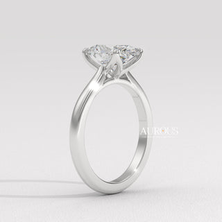 2.0CT Oval Diamond Solitaire Moissanite Engagement Ring