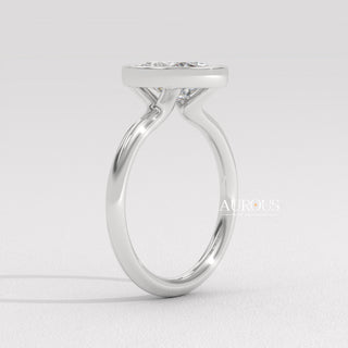 2.0CT Oval Diamond Bezel Setting Moissanite Engagement Ring