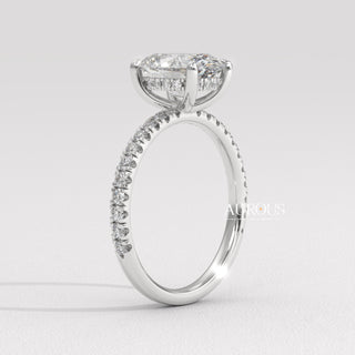 2.0CT Oval Diamond Moissanite Pave Setting Engagement Ring