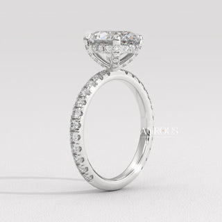 1.50CT Oval Diamond Pave Setting Moissanite Engagement Ring