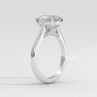 1.50CT Oval Cut Hidden Halo Moissanite Engagement Ring