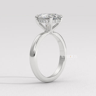 1.50CT Oval Cut Hidden Halo Diamond Moissanite Engagement Ring