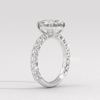 2.0CT Oval Cut Pave Setting Moissanite Engagement Ring