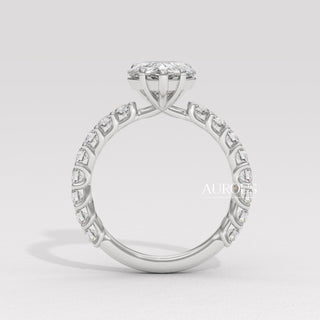 1.50CT Pear Diamond Pave Setting Moissanite Engagement Ring