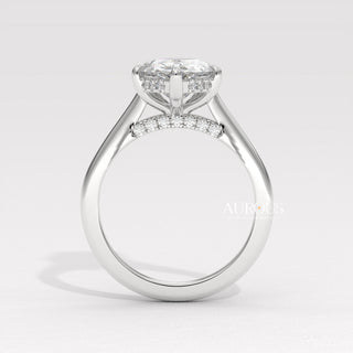 1.50CT Pear Diamond Hidden Halo Setting Moissanite Engagement Ring
