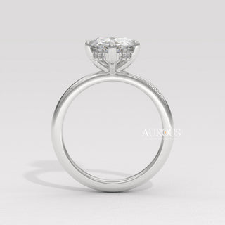 1.50CT Pear Diamond Hidden Halo Moissanite Engagement Ring