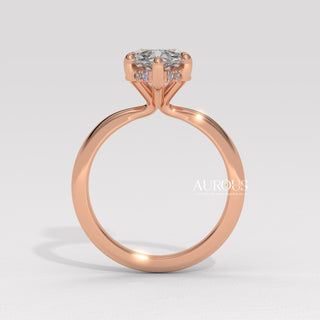 2.0CT Pear Cut Diamond Hidden Halo Setting Moissanite Engagement Ring