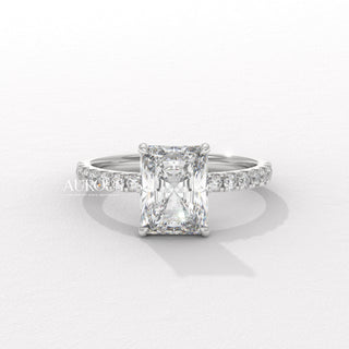 1.50CT Radiant Diamond Pave Setting Moissanite Engagement Ring