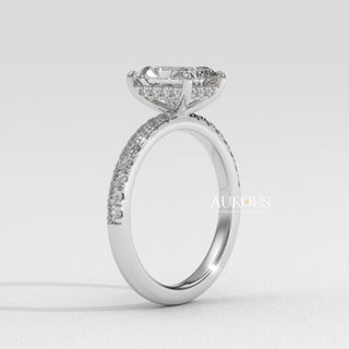 2.0CT Radiant Cut Diamond Pave Setting Moissanite Engagement Ring