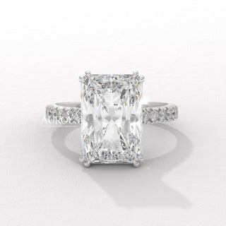 5.0CT Radiant Diamond Hidden Halo Moissanite Engagement Ring