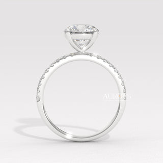 2.0CT Round Diamond Pave Setting Moissanite Engagement Ring