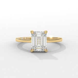 2.0CT Emerald Cut Diamond Hidden Halo Setting Moissanite Engagement Ring