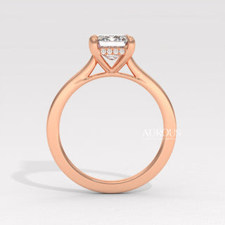 2.0CT Emerald Cut Diamond Hidden Halo Setting Moissanite Engagement Ring
