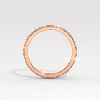 Round Diamond Pave Setting Eternity Wedding Band