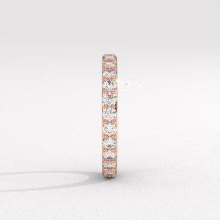 Round Diamond Pave Setting Eternity Wedding Band