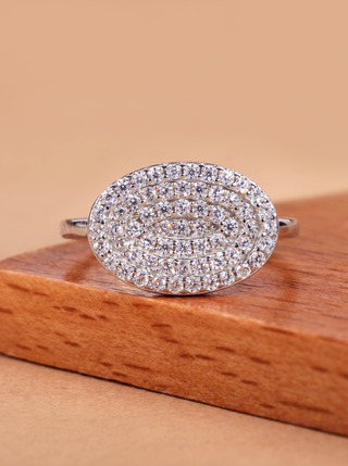Curved Surface Round Diamond Unique Engagement Ring ~ Anniversary Gift