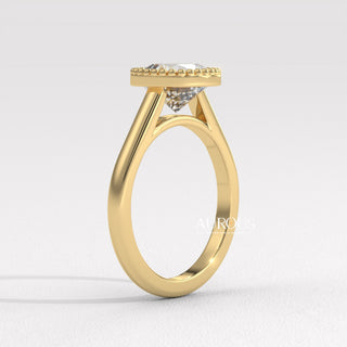 1.50CT Cushion Cut Vintage Style Bezel Setting Moissanite Engagement Ring