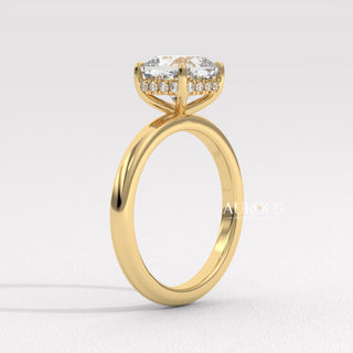 1.50CT Cushion Diamond Hidden Halo Moissanite Engagement Ring