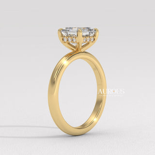 1.50CT Asscher Cut Diamond Hidden Halo Moissanite Engagement Ring