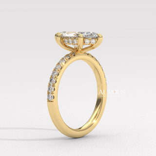 2.0CT Marquise Cut Pave Setting Moissanite Engagement Ring