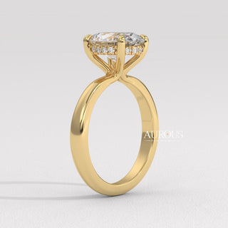 1.50CT Oval Cut Hidden Halo Diamond Moissanite Engagement Ring