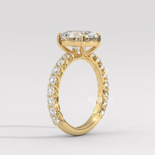 2.0CT Oval Cut Pave Setting Moissanite Engagement Ring