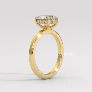 1.50CT Oval Diamond Hidden Halo Moissanite Engagement Ring