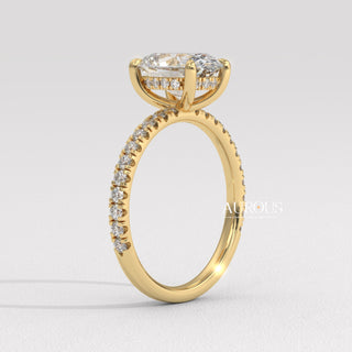 2.0CT Oval Diamond Moissanite Pave Setting Engagement Ring