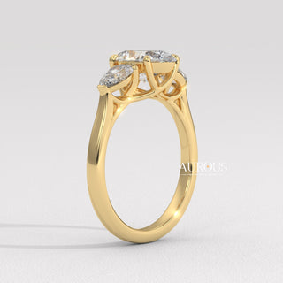 1.50CT Oval Diamond Three Stone Moissanite Engagement Ring