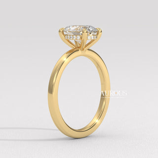 1.50CT Oval Diamond Hidden Halo Setting Moissanite Engagement Ring