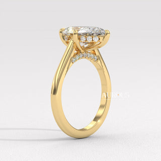 1.50CT Pear Diamond Hidden Halo Setting Moissanite Engagement Ring