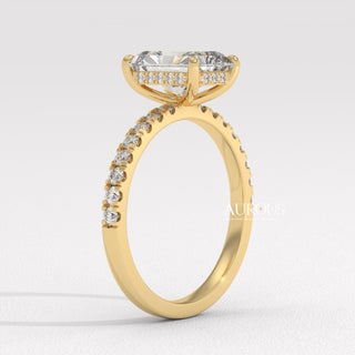 1.50CT Radiant Diamond Pave Setting Moissanite Engagement Ring