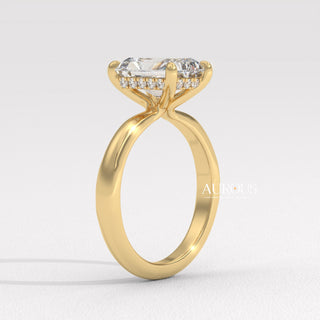 1.50CT Radiant Diamond Hidden Halo Moissanite Engagement Ring