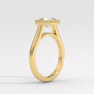 1.50CT Round Diamond Vintage Style Bezel Setting Moissanite Engagement Ring