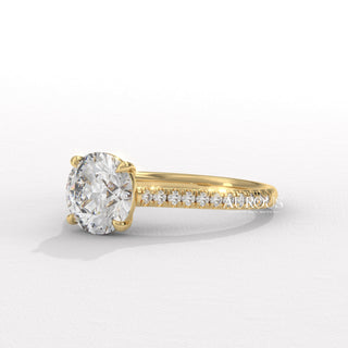 1.50CT Round Diamond Pave Setting Moissanite Engagement Ring