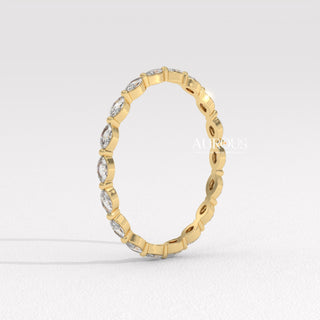 Marquise Diamond Eternity Moissanite Wedding Band