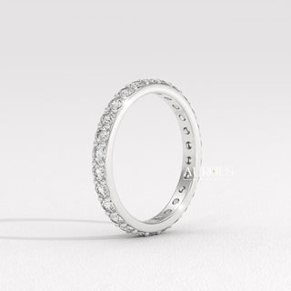 Round Diamond Pave Setting Eternity Wedding Band