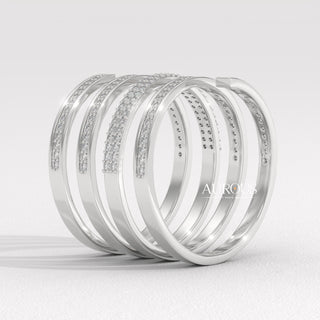 Round Cut Diamond Spiral Unique Moissanite Wedding Ring