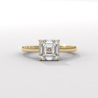 1.50CT Asscher Diamond Hidden Halo Moissanite Engagement Ring