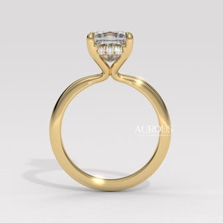 1.50CT Princess Cut Diamond Hidden Halo Setting Moissanite Engagement Ring