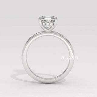 1.50CT Asscher Cut Diamond Hidden Halo Moissanite Engagement Ring